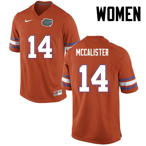 Florida Gators Women #14 Alex McCalister College Football Jersey Orange